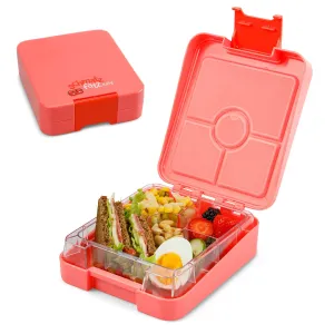 Klarstein schmatzfatz easy, śniadanówka, lunchbox, pojemnik na przekąski, 4 przegródki, 18 x 15 x 5 cm #504523