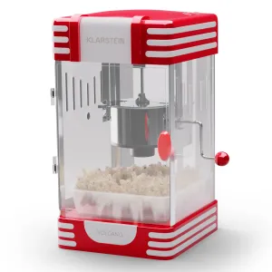 Klarstein Volcano, maszyna do popcornu, 300 W, garnek ze stali nierdzewnej, 60 g/4 min, stylistyka retro