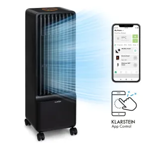 Klarstein Maxflow Smart, klimator 3 w 1, wentylator, nawilżacz powietrza, 5 l, Wi-Fi, pilot, 2 x wkład chłodzący #92261