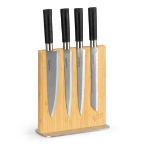 Klarstein Magnetyczny stojak na noże, blok, 8–12 noży, bambus, stal szlachetna