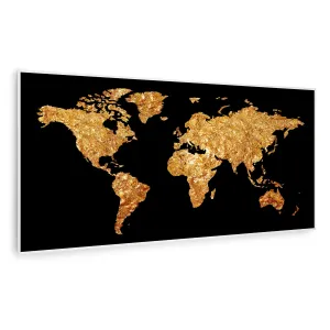 Klarstein Wonderwall Air Art Smart, panel grzewczy na podczerwień, grzejnik, 120 x 60 cm, 700 W, złota mapa #497373