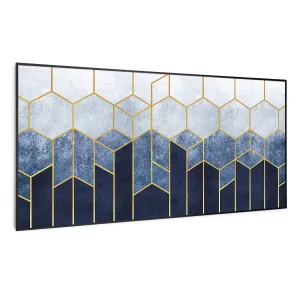 Klarstein Wonderwall Air Art Smart, panel grzewczy na podczerwień, grzejnik, 120 x 60 cm, 700 W, niebieska linia