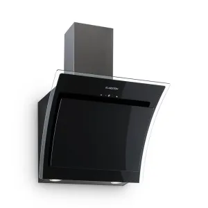 Klarstein Sabia, okap kuchenny przyścienny, 60 cm, szkło bezpieczne, kolor czarny