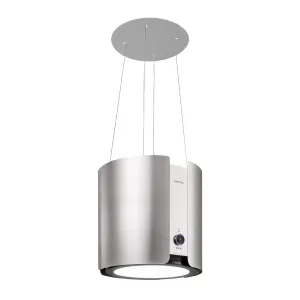 Klarstein Skyfall Smart, okap kuchenny wyspowy, pochłaniacz, Ø 45 cm, 402 m³/h, LED, stal nierdzewna, kolor srebrny