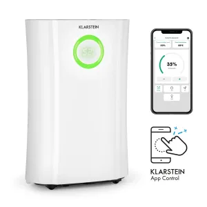 Klarstein DryFy Pro Connect, osuszacz powietrza, Wi-Fi, kompresja, 20 l/24 h, 20 m2, 370 W, kolor biały