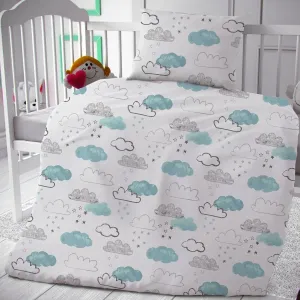 Dziecięca pościel bawełniana do łóżeczka Niebo, 90 x 135 cm, 45 x 60 cm