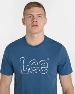 Lee Wobbly Logo Koszulka Niebieski