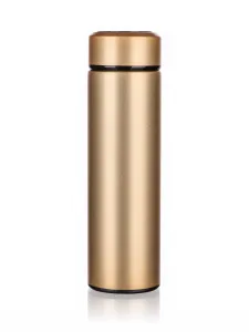 Inteligentny kubek termiczny z termometr - złoty - Rozmiar średnica 6,5 cm, 400 ml