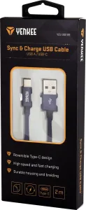 Kabel USB do synchronizacji i ładowania typu C 2m - fioletowy - Rozmiar 2 m
