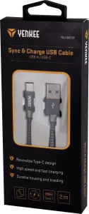 Kabel USB do synchronizacji i ładowania typu C 2m - szary - Rozmiar 2 m