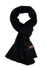 Męski szalik zimowy NORDIC SEA - czarna - Rozmiar 180 x 25 cm