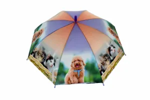 Parasol dziecięcy - fioletowy, kotki i psy - Rozmiar promień ok. 50 cm