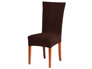 Pokrowiec na krzesło uniwersalny-sztruks - brązowy - Rozmiar Siedzisko 38x38 cm, wysokość o
