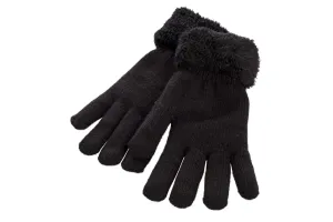Rękawice zimowe z barankiem - czarny - Rozmiar uniwersalny
