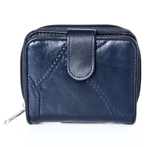 Skórzany portfel - niebieski