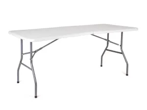 Składany stół ogrodowy - biały - Rozmiar wysokość 74 cm, blat stołu 180