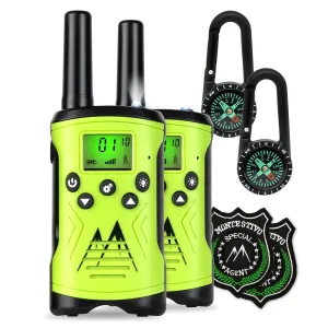 Monte Stivo Kingen, krótkofalówki, walkie-talkie, zestaw 8-częściowy, kompas + odznaki agenta #93402