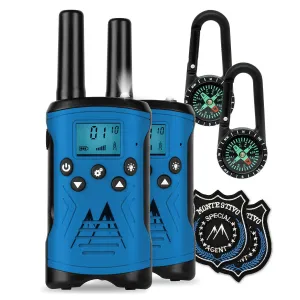 Monte Stivo Kingen, krótkofalówki, walkie-talkie, zestaw 8-częściowy, kompas + odznaki agenta #93404