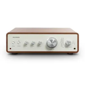 Numan Drive, cyfrowy wzmacniacz stereo, 2 x 170 W/4 x 85 W RMS, wejście AUX/phono/koncentryczne, orzech włoski