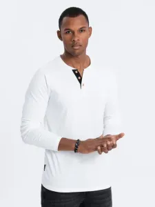 Ombre Clothing Henley Koszulka Biały