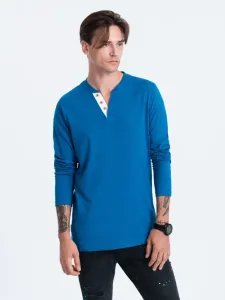 Ombre Clothing Henley Koszulka Niebieski