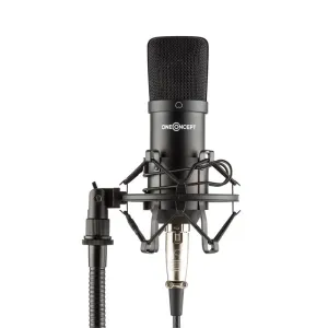 OneConcept Mic-700, mikrofon studyjny, Ø34 mm, jednokierunkowy, uchwyt mikrofonowy typu pająk, osłona przeciwietrzna, XLR, kolor srebrny #615478
