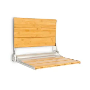 OneConcept Arielle DeLuxe, siedzisko prysznicowe, bambus, aluminium, składane, maks. 160 kg, drewno