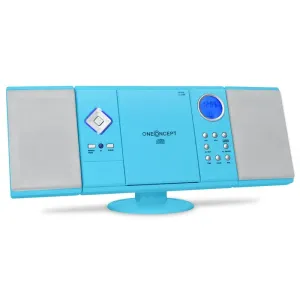 OneConcept V-12, wieża stereo, odtwarzacz CD, USB, SD, AUX, MP3, kolor niebieski