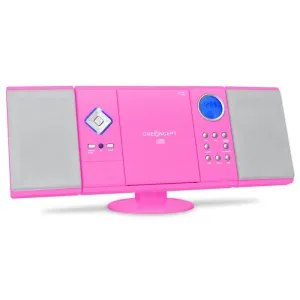 OneConcept V-12, wieża stereo, odtwarzacz CD, USB, SD, AUX, MP3, kolor różowy