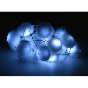 Łańcuch świetlny LED z 20 kulami Snowball, 1,9 m zimny biały