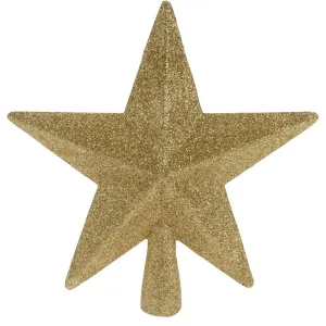 Bożonarodzeniowy szpic na choinkę gwiazda Oliveri złoty, 19 x 5 cm
