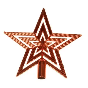 Szpic na choinkę gwiazda połysk, wys. 20 cm, czerwony