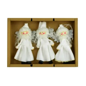 Zestaw ozdób bożonarodzeniowych Białe lalki, 3 szt