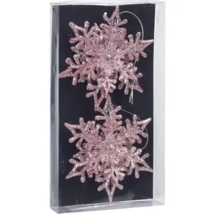 Zestaw ozdób bożonarodzeniowych Płatek śniegu 11 cm, 2 szt., różowy