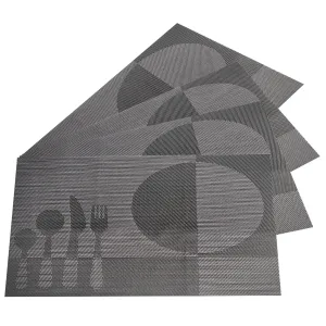 Podkładka stołowa Food ciemnoszary, 30 x 45 cm, zestaw 4 szt