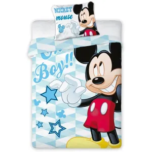 Bawełniana pościel dziecięca do łóżeczka Mickey Mouse Oh Boy, 100 x 135 cm, 40 x 60 cm