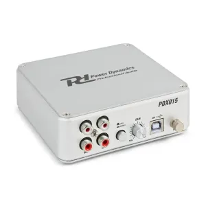 Power Dynamics PDX015, przedwzmacniacz gramofonowy, oprogramowanie, port USB 2.0, kolor srebrny