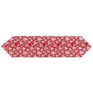 Dakls Bieżnik świąteczny Choinka czerwony, 32 x 140 cm
