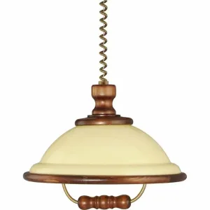Prezent 73006 Acryl wood wisząca lampa wysuwana, Z54, E27 1x 60W, brązowy