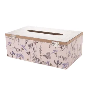 Drewniane pudełko na chusteczki Pinkie różowy,24 x 9 x 14 cm