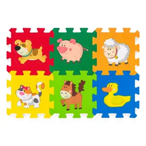 Plastica Piankowe puzzle ze zwierzętami, 6 szt