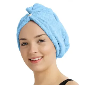 Szybkoschnący turban frotte do włosów  niebieski
