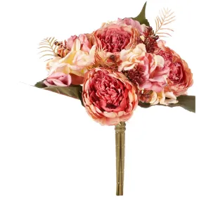 Piwonie w bukiecie, pudrowy róż, 20 x 26 cm