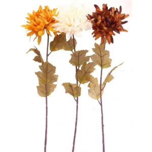 Sztuczna jesienna chryzantema, wys. 74 cm, zestaw 3 szt