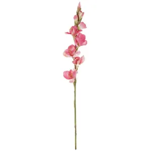 Sztuczny kwiat Gladiola różowy, 10 x 85 x 10 cm