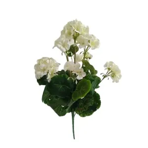 Sztuczny kwiat Muszkatel biały,  47 cm