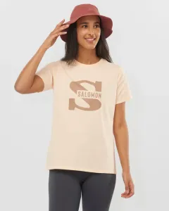 Salomon Outlife Big Logo Koszulka Beżowy #295368