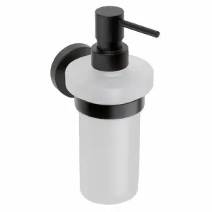SAPHO XB100 X-Round black dozownik mydła, szkło mleczne/czarny, 230 ml