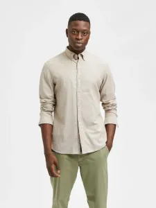 Selected Homme Slim Flannel Koszula Beżowy