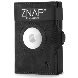 Slimpuro ZNAP Airtag, portfel na 12 kart, kieszonka na monety, 8,9 x 1,8 x 6,3 cm (szer x wys. x gł.), ochrona RFID #94427